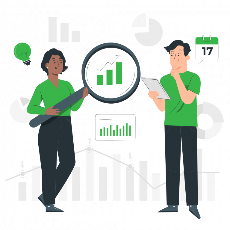 Illustration of clinicians monitoring patient health data