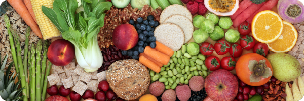 A variety of different plant foods to improve gut health.