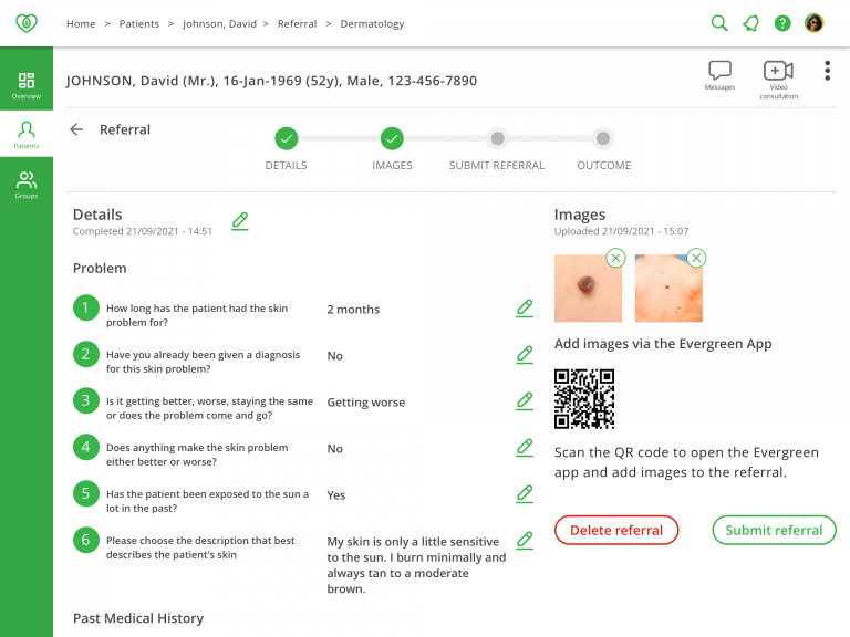 Evergreen Life Connect Referral Screen